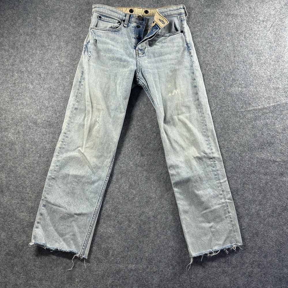 Rag‎ & Bone Maya High-Rise Ankle Straight Jeans Womens 26 Light Wash Distressed